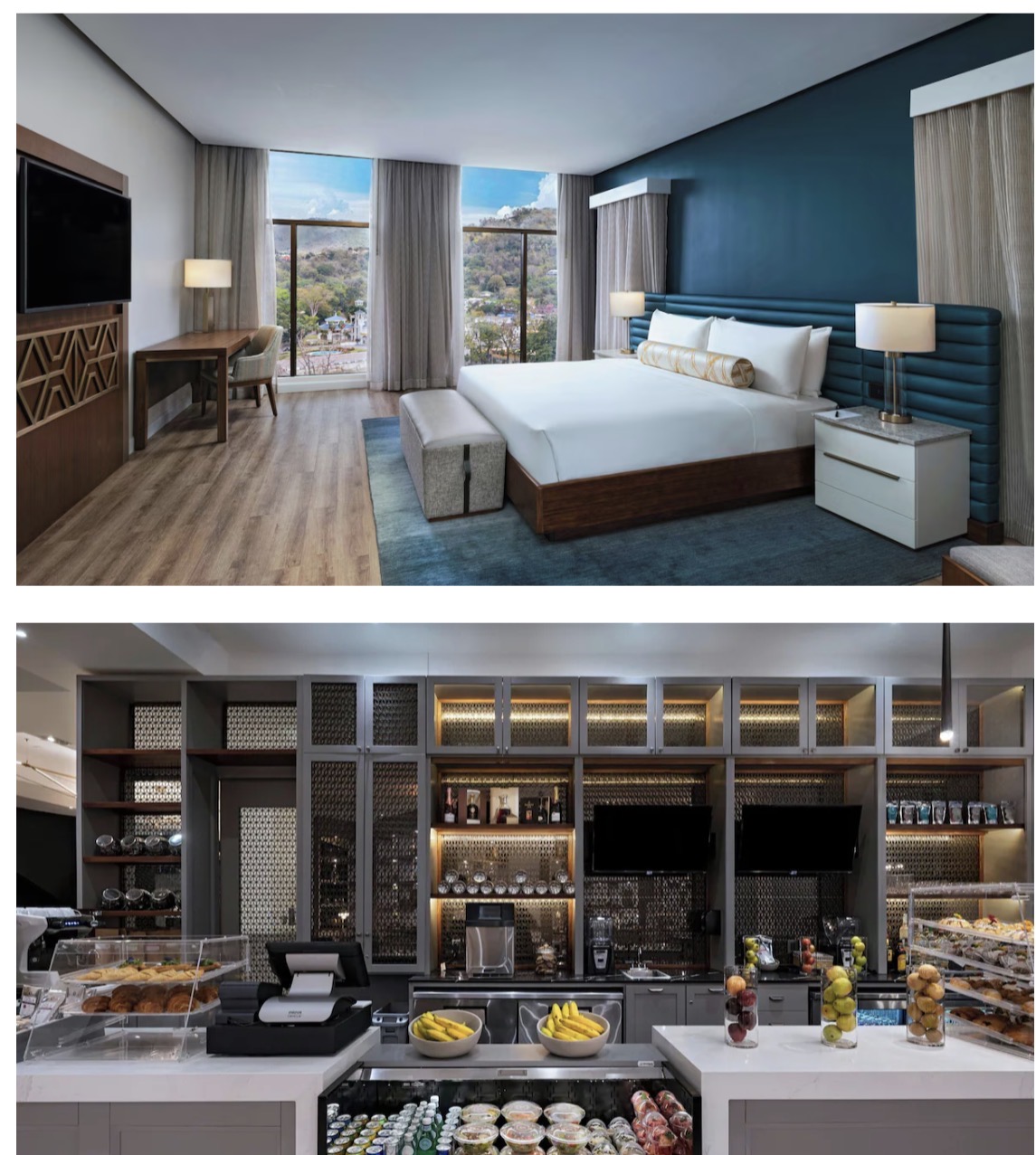Hotel suite and dining area